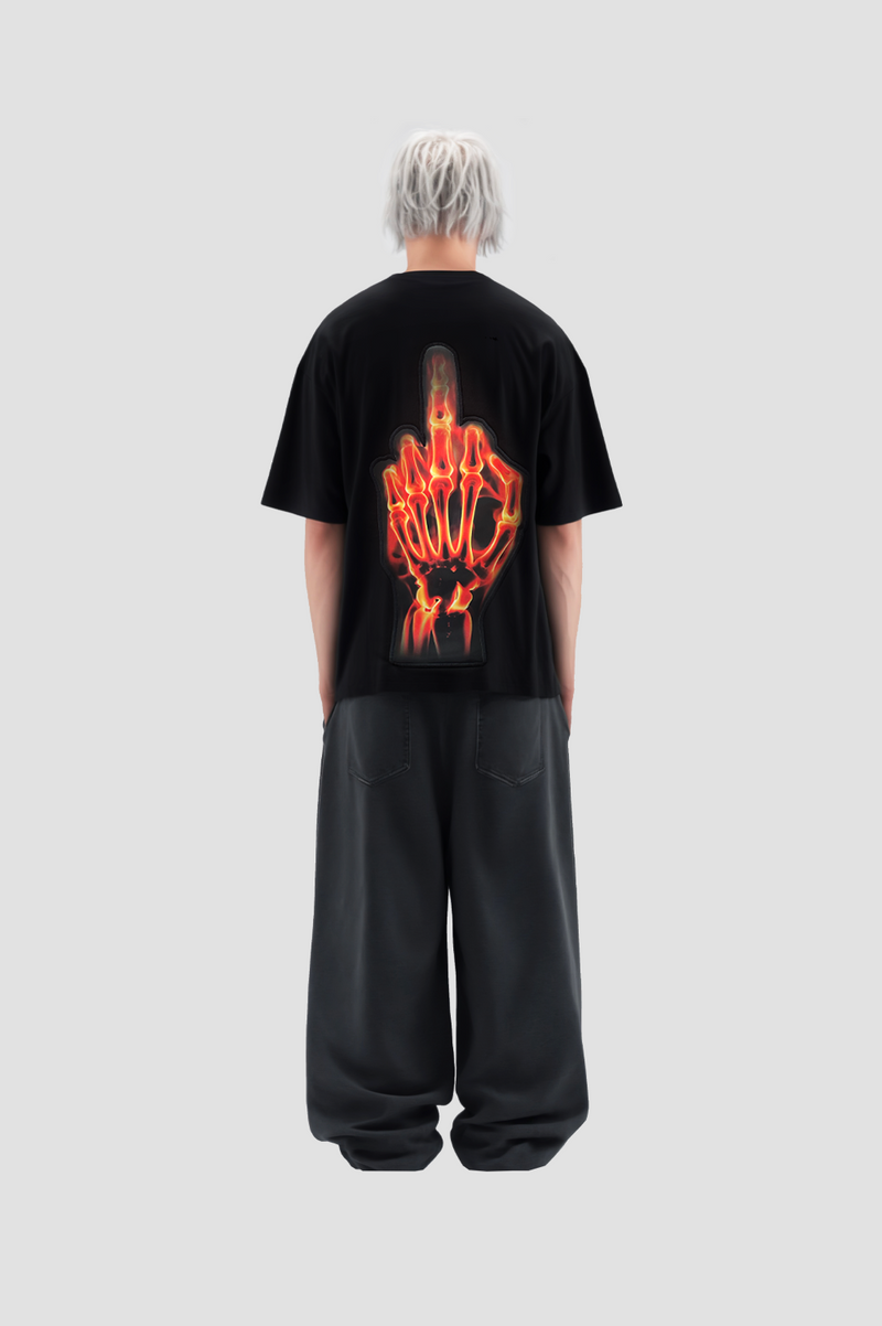 Fuck Skeleton Flame T-Shirt