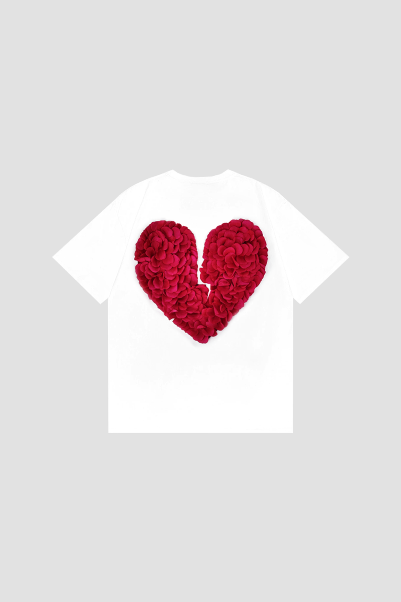 Broken Heart T-Shirt Red on White