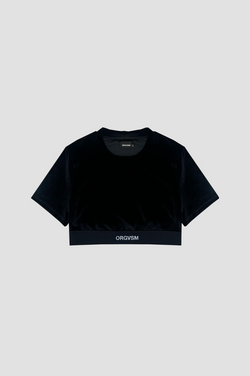 Crop Tee Black Velour