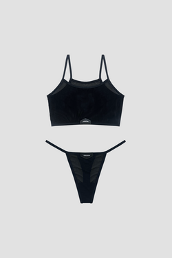 Bra + Slip Black Net