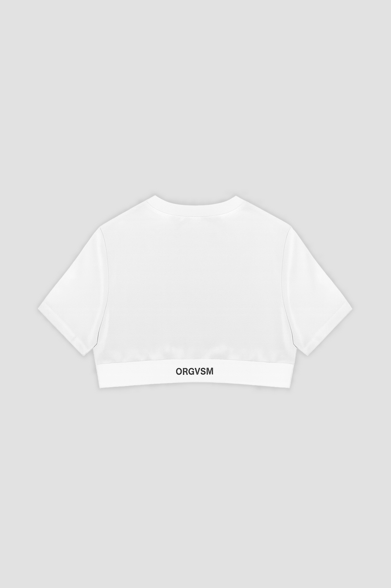 Crop Tee White Velour