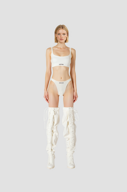 Top Set White Velour