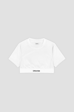 Crop Tee White Velour