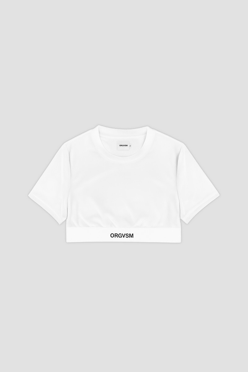 Crop Tee White Velour