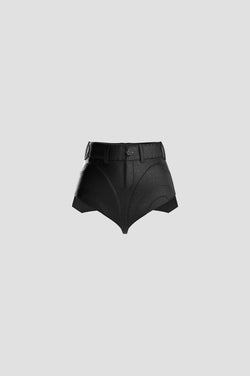 ORGVSM Avant-garde Leather Shorts
