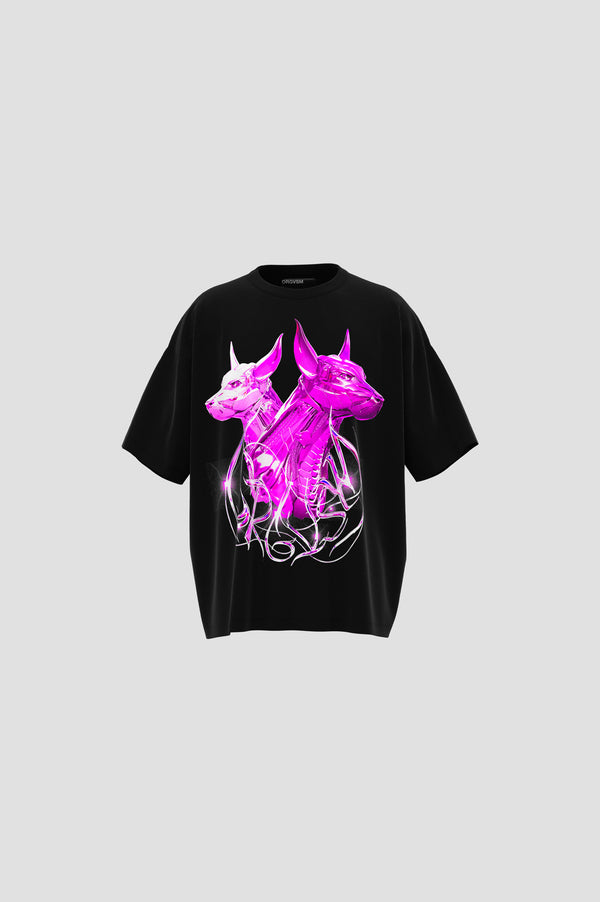 ORGVSM Cyber Dobermann Metal Pink T-Shirt